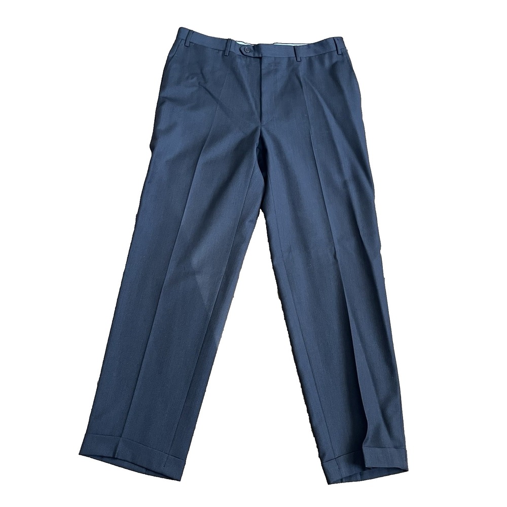 Canali Tessuto Wool‎ Pleated Cuffed Pants 34 x 30 Chocolate Brown
